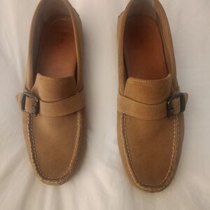 Frye Men's Suede Buckle Slip-On Loafers in Tan Labeled 11 Fits Like 11.5